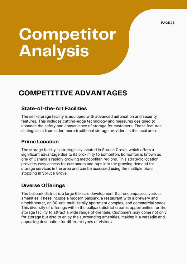 Financial forecast pages from an Avvale business plan